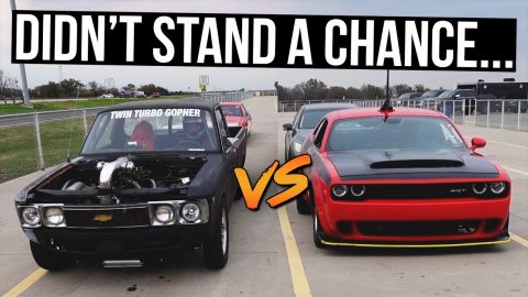 This Turbo Grudge Truck takes on my Dodge Demon in a DRAG RACE | Demonology
