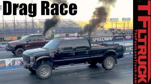 Tuned Ford F-350 4x4 Diesel: Run What You Brung 1/4 Mile Drag Race