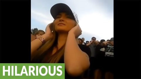 Woman's priceless reaction to first Top Fuel Dragster event