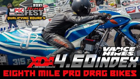 XDA 4.60 Index Qualifying Round 4 - Eighth Mile Pro Drag Bike Motorcycle Drag Racing - Wheelie Bars