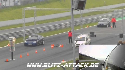 18. Opeltreffen Oschersleben 2013 - 1/8-Meile Blitz Attack Racing Team Corsa B vs. Astra G Coupe