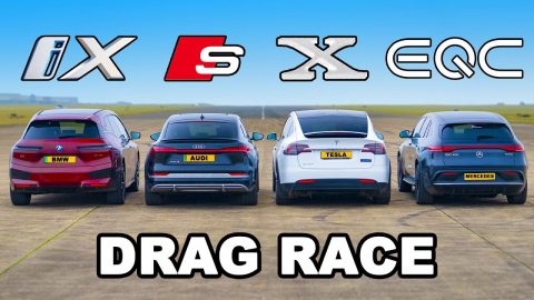 BMW iX v Tesla Model X v Audi e-tron S v Mercedes EQC: DRAG RACE