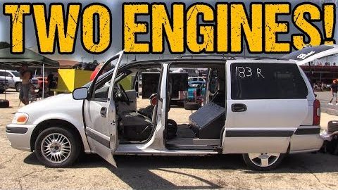 Drag Racing Minivan Has TWO Engines and ALL THE TURBOS!