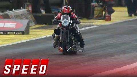 Eddie Krawiec vs. Hector Arana - Gainesville Pro Stock Motorcycle Final - 2016 NHRA Drag Racing