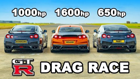 Nissan GT-R 1600hp v 1000hp v 650hp: DRAG RACE