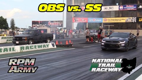 SS Camaro vs OBS Chevy Midnight Street Drags National Trail Raceway