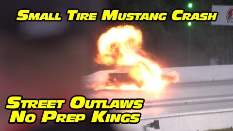 Small Tire Mustang CRASH Street Outlaws No Prep Kings | National Trail Raceway