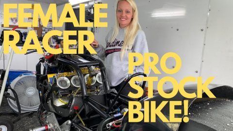 ATTRACTIVE FEMALE RACER TALKS ABOUT GETTING STARTED IN NHRA PRO STOCK MOTORCYCLE