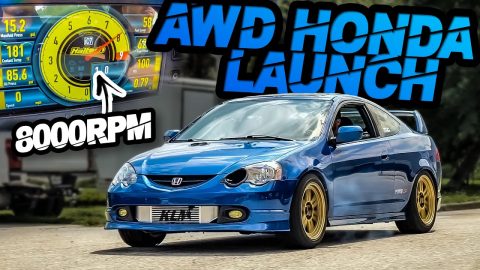 AWD Honda 8000RPM Anti-Lag Launch! It's Crazy Fast (We EXPLODED the Transfer Case)