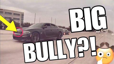 Angry Dodge Charger 392 Bullies Tesla Model 3 On Highway! So Aggressive