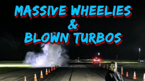 Massive Wheelies & Explosive Turbos At No Prep Drag Racing Cash Days