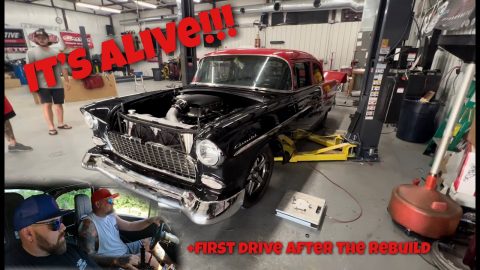 Shawn's '55 Chevy First Fireup and Drive After The Rebuild!