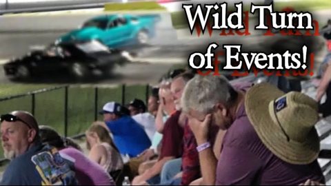 Turbo Mustang Crashes into Camaro!