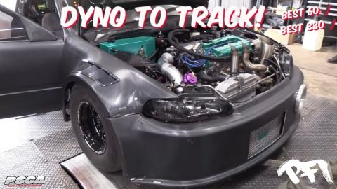 We Get the Kings Civic back on Track!  Dyno went rough! Track went Right! #psca race3 prep
