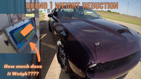 Weighing my 2020 Dodge Challenger Scat Pack 1320 after Round 1 of Weight Reduction