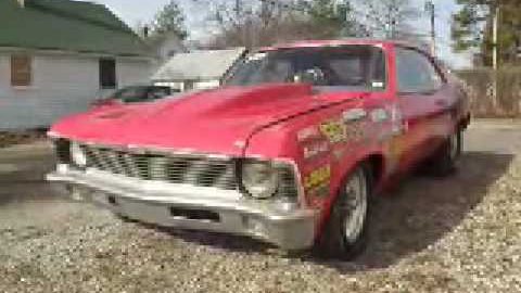 1971 Chevy Nova drag car for sale 509 c.i. roller big block over 750 hp 6.03 1/8 mile 2800 lbs