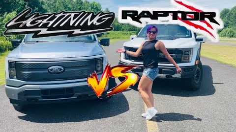 2022 EV Lightning ⚡️F-150 vs. 2022 Raptor F-150 Drag Race! *lol