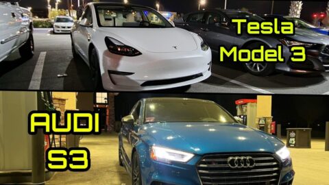 2022 Tesla Model 3 VS Audi S3 Street Race! + | Mustang 5.0 VS MK7 GTI & Infiniti Q60!