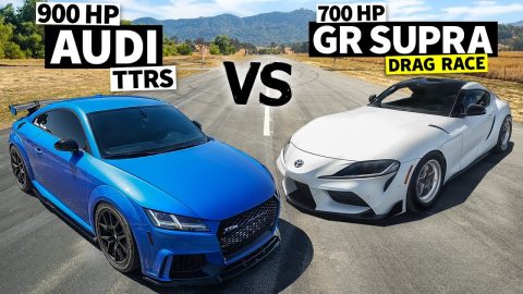 900hp Audi TT RS vs 700hp Toyota GR Supra Drag Race // THIS vs THAT