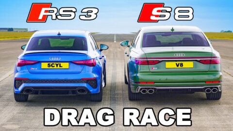 Audi RS3 v Audi S8: DRAG RACE