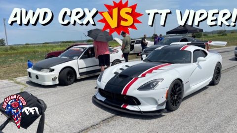 Awd CRX takes on Twin Turbo Viper and More! Ice Cream Cruise 2022 Roll Race!