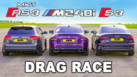 BMW M240i v Audi S3 v Mk1 RS3: DRAG RACE