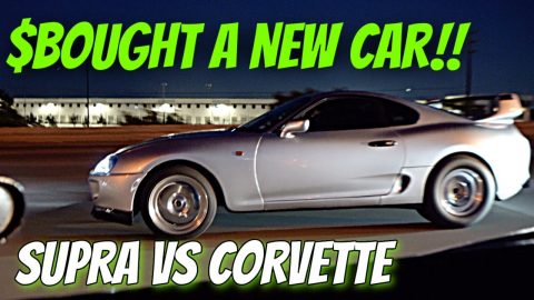 BOUGHT A NEW CAR 🤑//💨TURBO SUPRA VS CORVETTE STREET RACE!!