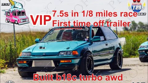 Built b18c turbo awd first pass race at ice cream cruise track || Pham’s Legend