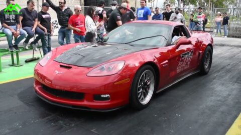 Corvette Z06 Procharger vs Golf R 'Thanos' - Drag Racing