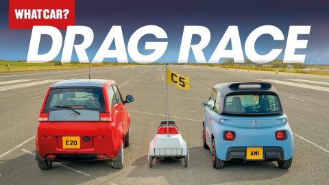 DRAG RACE: Citroen Ami vs Mahindra e2o vs Sinclair C5 – mini electric car review | What Car?