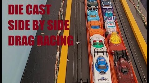 Die Cast - Hot Wheels Drag Racing Round 1 on my home Hot Wheels track with side by side racing.