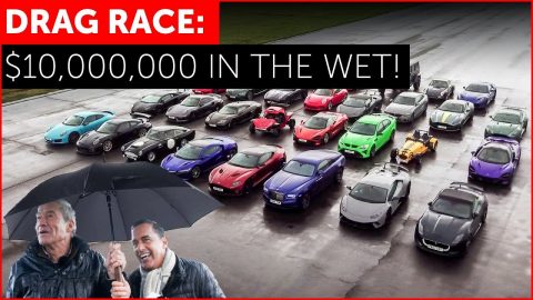 Drag Race! Crazy Wet-Weather Supercars on the Top Gear Test Track!