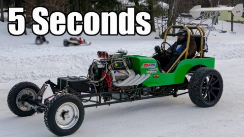 Extreme Winter Time Drag Racing - 5 Seconds on Ice