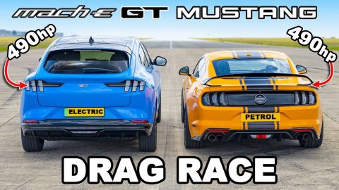 Ford Mustang v Mach-E GT: DRAG RACE