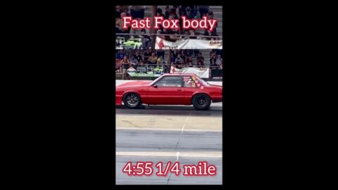 Fox body Mustang turbo racecar 4:55 et 1/4 mile #foxbody #mustang #turbo  #shorts #racing