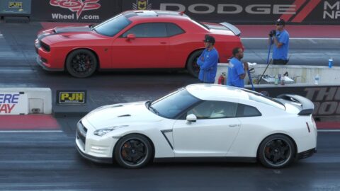 Hellcat vs Nissan GT-R -drag racing #nissangtr #hellcat #fastcars #dragracing