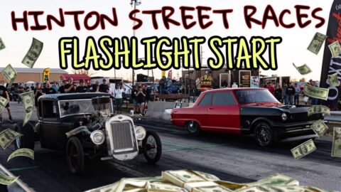 Hinton Street Race- flash light start event- March 26th 2022 Huge wheelies small tire big tire
