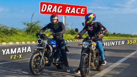 Hunter 350 vs Yamaha FZX : Drag Race || Which bike is more fun ??