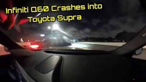 Infiniti Q60 Loses Control & Crashes into Toyota Supra During Street Race!