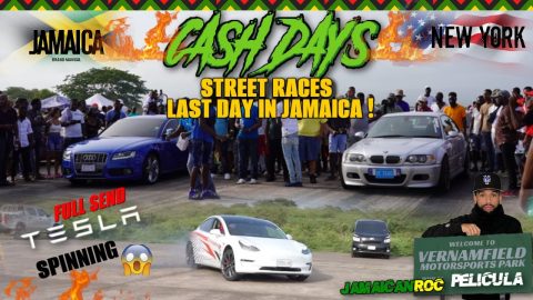 JAMAICA CASH DAY FINALE STREET RACING AT VERNAMFIELD TESLA SPINNING & E46 M3 RHD THANK YOU 🇯🇲!