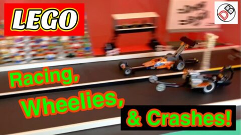 LEGO Drag Racing, Wheelies, & Crashes with Dragster Semi truck set 60151 42104 Head on Collisions +