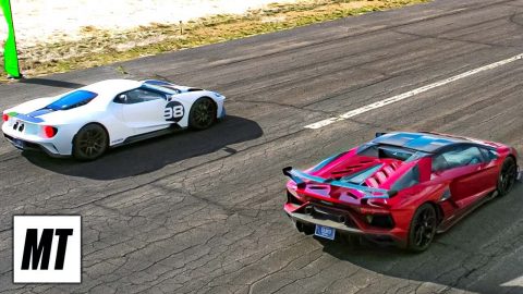 Lamborghini Aventador vs Ford GT Drag Race! | Top Gear America | MotorTrend