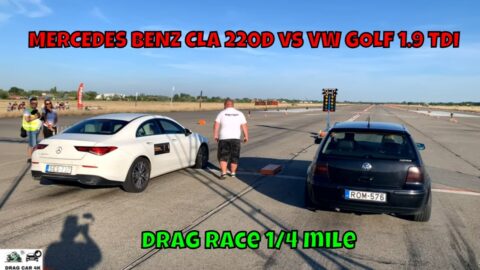 MERCEDES BENZ CLA 220D vs VW GOLF 1.9 TDI ASZ drag race 1/4 mile drag race 1/4 mile🚦🚗 - 4K UHD