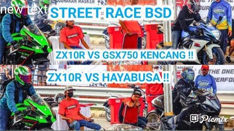 NEW ZX10R VS HAYABUSA VS GSX750 KENCANG !! STREET RACE BSD POLDA METRO JAYA !!