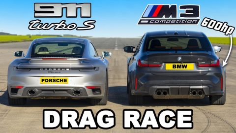 Porsche 911 Turbo S v 600hp BMW M3 xDrive: DRAG RACE