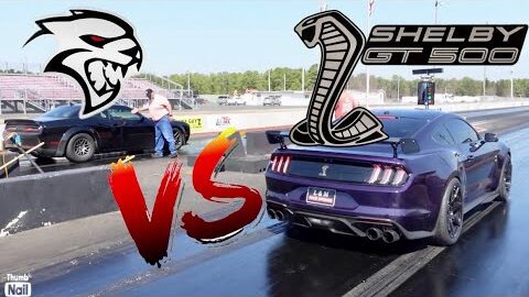 Re-Built Shelby GT500 vs. Tune Pulley Redeye Hellcat! *Drag Race