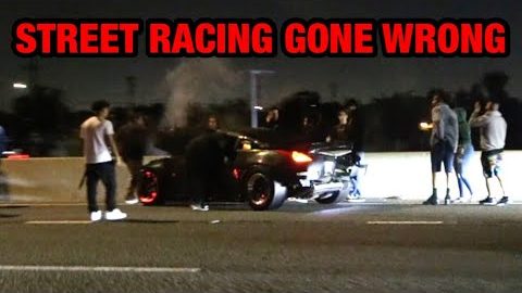 SOCAL STREET RACING GONE WRONG BIG PILE UP TURBO Z TOTALED COPS CAME (STREET NEWS)