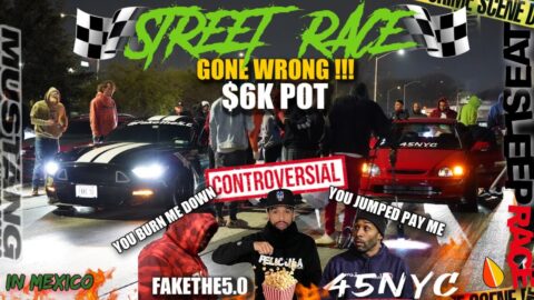 STREET RACE 45NYC CIVIC K20 TURBO VS MUSTANG MODDED GOES WRONG WHO WON WHO RIGHT? WHO GETS PAID? 😳