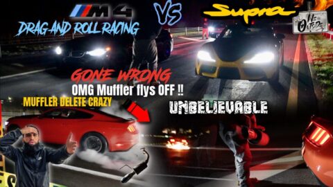 STREET RACE BMW M4 VS SUPRA MK5 & ZL1 MODDED MUSTANG MUFFLER DELETE AT 150MPH ! 😱 GONE WRONG