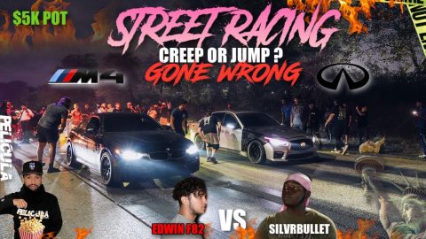 STREET RACE M4 F82 MODDED VS Q50 VR30 MODDED WAS IT A JUMP OR A CREEP (GONE WRONG😳)